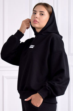 Арт. 1593 Худи женскоес капюшоном 44-52 (5 шт) Цвет:черный