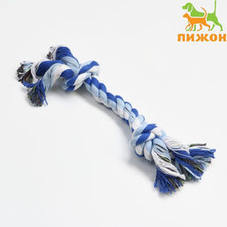 Игрушка канатная 2 узла средняя, до 50 г, до 24 см, микс цветов