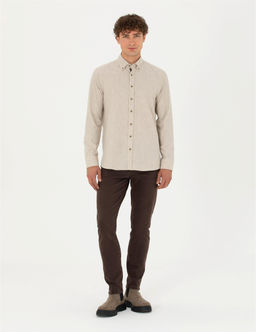Bej Regular Fit Uzun Kollu G_mlek - Pierre cardin фото 4