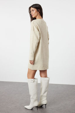 TRENDYOLMILLA Antrasit Mini Triko Genis Kal?p Yumusak Dokulu Elbise TWOAW24EL00086 фото 28