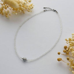 Колье из Горного Хрусталя с Жемчугом 39 см +