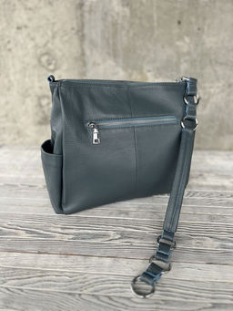 Женская кожаная сумка хобо 8919-9 Блу - Sergio valentini фото 4