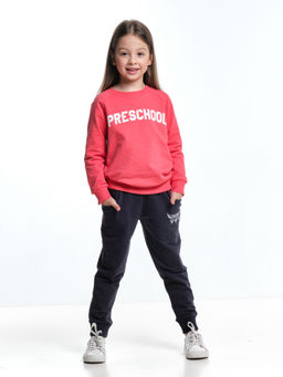 Костюм для девочки с брюками UD 1278 коралловый