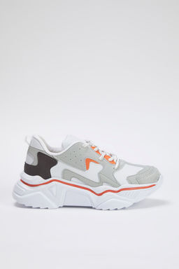 Trendyol Shoes Gri Kontrast Renk Bloklu Kad?n Kal?n Taban Spor Ayakkab? TAKSS25SN00002 - Trendyolmilla фото 4