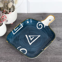 Блюдо 23,5*17*4 см с ручкой фарфор арт. GDE-26 (733738)