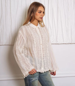 Блуза #КТ813 (5), светло-бежевый