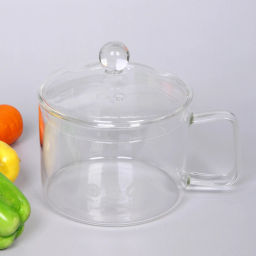 Кастрюля из боросиликатного стекла 1,35л "Хай-Тек" со стеклянной ручкой