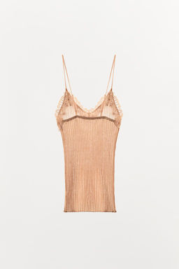 FINE KNIT LACE TOP - Zara фото 4