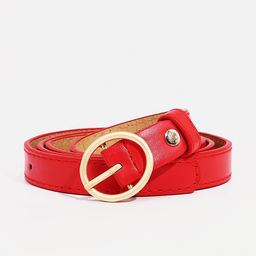 Ремень женский, ширина 2 см, винт, пряжка металл, цвет красный