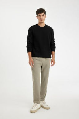 Esofman Alt? Slim Fit Dar Kesim Kargo Cepli Duz Paca