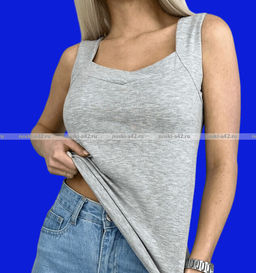 Цена за 1 шт. Майки женские Miss Emma Турция широкие бретели арт. 10023 СЕРЫЕ