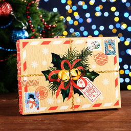 Цена за 5 шт. Коробка сборная крышка-дно, Новогодняя почта, 21 х 15 х 5,7 см