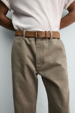 LIMITED EDITION EMBOSSED LEATHER BELT - Zara фото 6