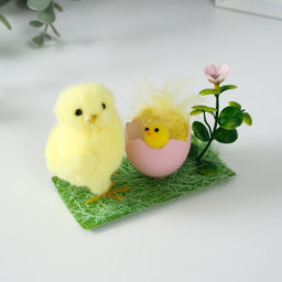 Фигурка Курочка с цыплёнком, 5.5?12?8.7 см