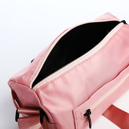 Сумка молодёжная на молнии, 25×12×12 см, розовая