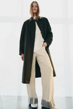 CONTRAST LEATHER COLLAR TRENCH COAT ZW COLLECTION - Zara фото 2