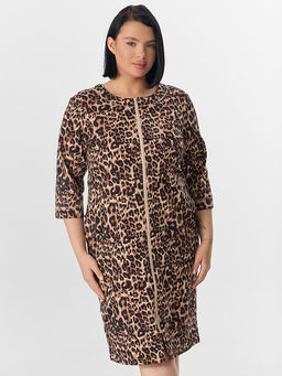 Халат женский бежевый с леопардовым принтом - Mark formelle фото 3