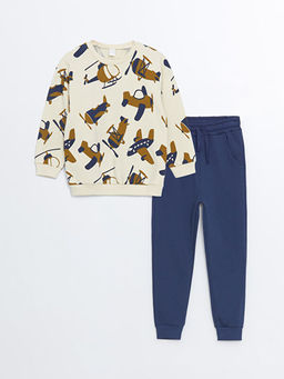 Bisiklet Yaka Uzun Kollu Erkek Bebek Sweatshirt ve E?ofman Alt 2li Tak?m