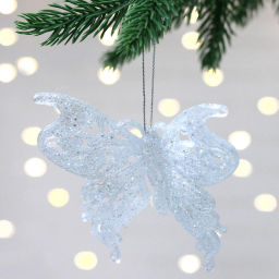 Цена за 2 шт. Подвеска "Бабочка" 11*9 см, Белый