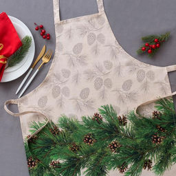 Фартук Этель Еловые ветви 70х61 см, 100% хлопок, саржа 190 гр/м2
