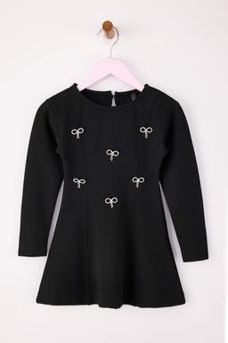 Siyah Fiyonk Detayl? Maxi Boy K?z Cocuk Dokuma Y?lbas? Elbisesi TKDAW26EL00012 - Trendyolmilla фото 2
