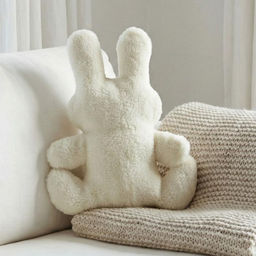 Подушка декоративная арт.4692-05 Зайчишка декор шерсть белый