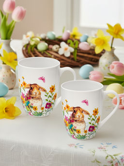 Набор кружек 2 пр. 350 мл 11,5*8,5*10,5 см Кролик в цветочном поле, фарфор - Elan gallery фото 5