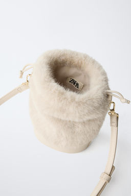 FAUX SHEARLING BUCKET BAG - Zara фото 5