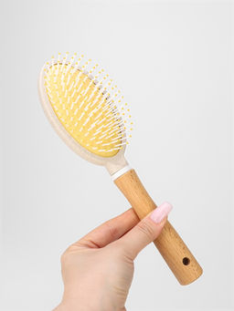 Расчёска массажная, 25.5×7 см, с деревянной ручкой