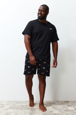 TRENDYOL MAN Yesil Regular Fit Bask?l? Orme Sortlu Buyuk Beden Pijama Tak?m? TMNSS24AI00000 - Trendyolmilla фото 8