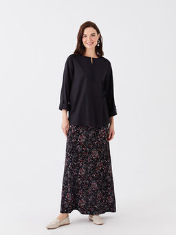 Ka??k Yaka Nak??l? Uzun Kollu Kad?n Bluz