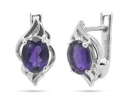 Серьги из серебра аметист, Ольга