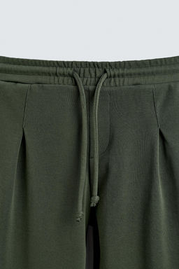WIDE-LEG PLEATED JOGGER TROUSERS - Zara фото 9