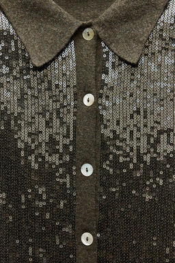 SEQUINNED KNIT CARDIGAN - Zara фото 6