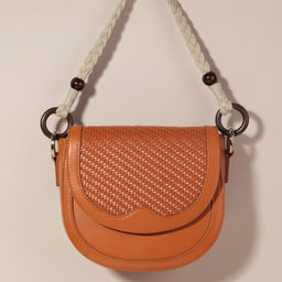 Ручки для сумки, 2 шт., вощёный шнур/дерево, 48×2 см, бежевые