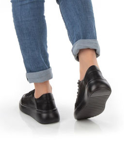 05-PDD180-6 BLACK Кроссовки женские (натуральная кожа) - Фабричный китай фото 3