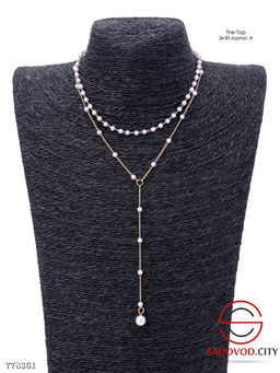 Удлиненное двойное жемчужное ожерелье - Bruno фото 3