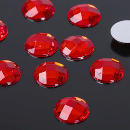 Стразы плоские клеевые (набор 10 шт), 14мм, цвет красный - Queen fair фото 2