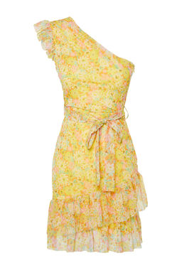 Cok Renkli Desenli Tek Kol Detayl? F?rf?rl? Astarl? Esnek Orme Mini Elbise TWOSS24EL00205 - Trendyolmilla фото 7