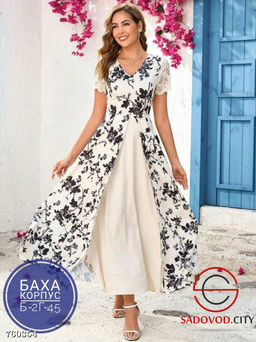 Женское платье с цветочным принтом