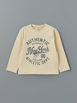 Bisiklet Yaka Bask?l? Erkek ?ocuk Ti??rt