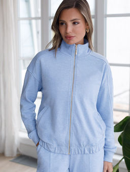 Бомбер среднего объема на молнии из петельчатого футера двухнитки с эластаном