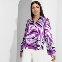 Блуза, Личные границы (violet rose) - Charutti фото 2