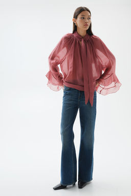 Blusa transparente con lazada al cuello - H&m фото 2