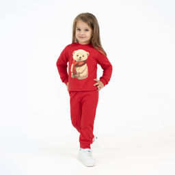 Комплект ясельный красный мишка КМ-1413 (74, 48)