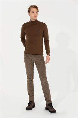 Мужской вязаный свитер кокосового цвета Basic - U.s. polo assn фото 4
