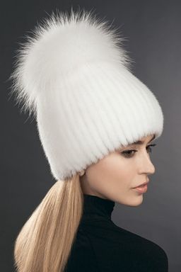 Шапка Лыжница норка белая