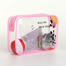 Косметичка на молнии для бассейна, с принтом Enjoy, розовая - Simaland фото 3