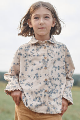 LIMITED EDITION FLORAL MICRO CORDUROY SHIRT - Zara фото 2