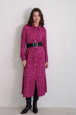11051 Платье-рубашка удлинённое цикламеновое - Martichelli фото 10